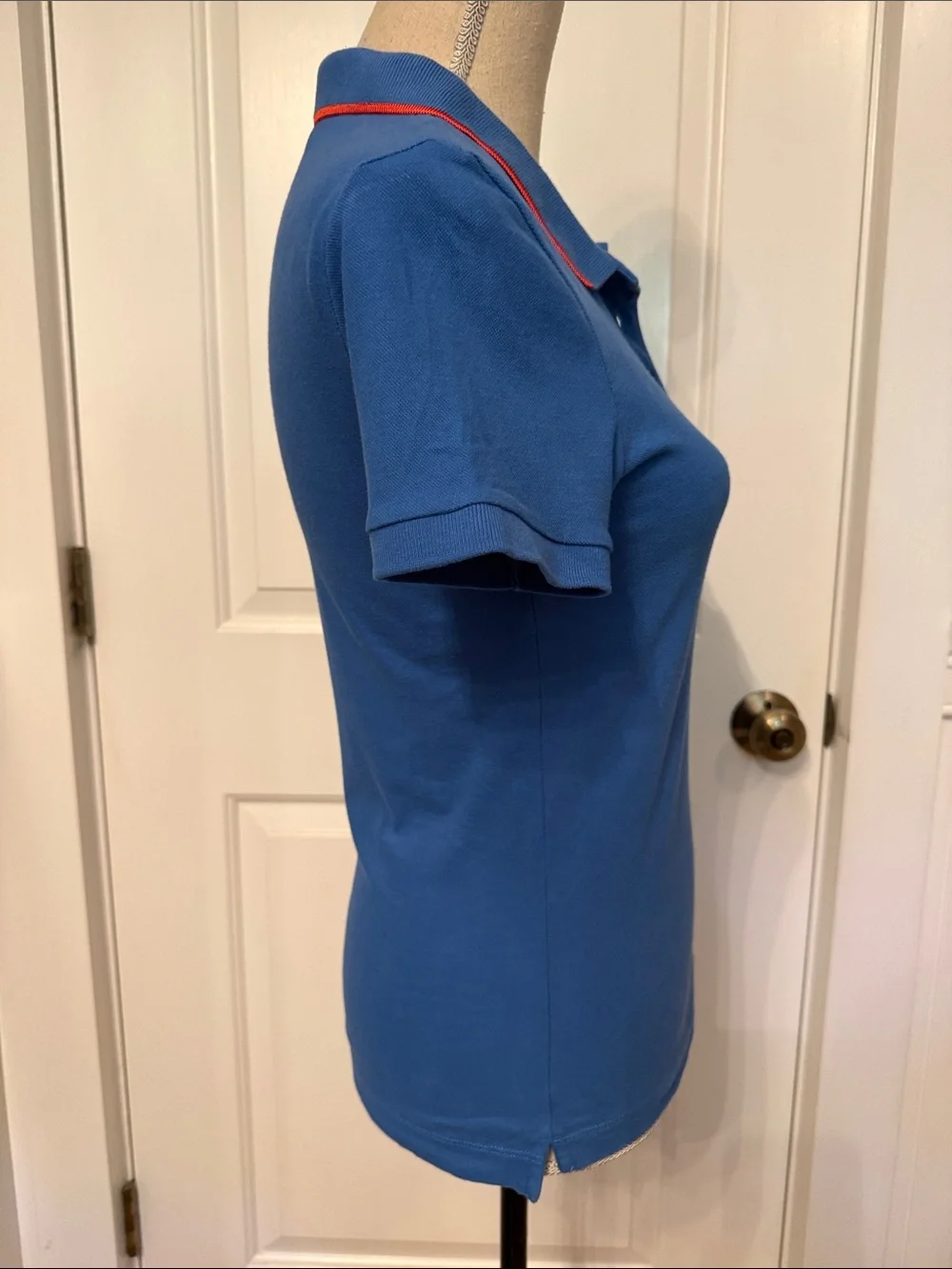 KATE SPADE TOP POLO SHIRT BLUE SHORT SLEEVE TEE PINK ACCENT Size S